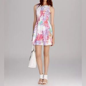 Karen Millen Dress - Palm Print Collection Skater size 8 EUC